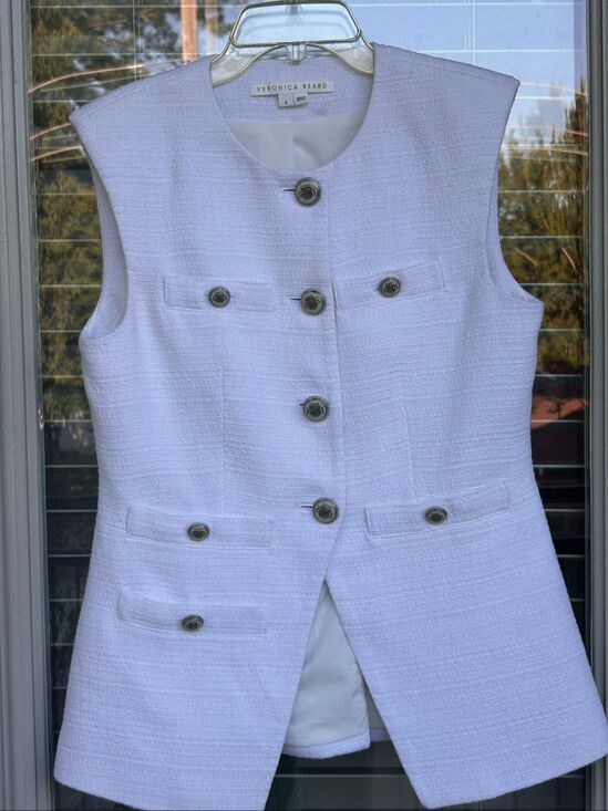 Veronica Beard Jackets & Blazers - Veronica Beard Tamara White Textured Blazer Vest Size 8